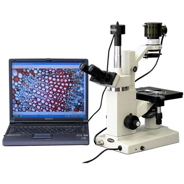 Amscope 40X-800X Trinocular Inverted Tissue Culture Microscope, 10MP USB 3 Camera IN200TB-10M3